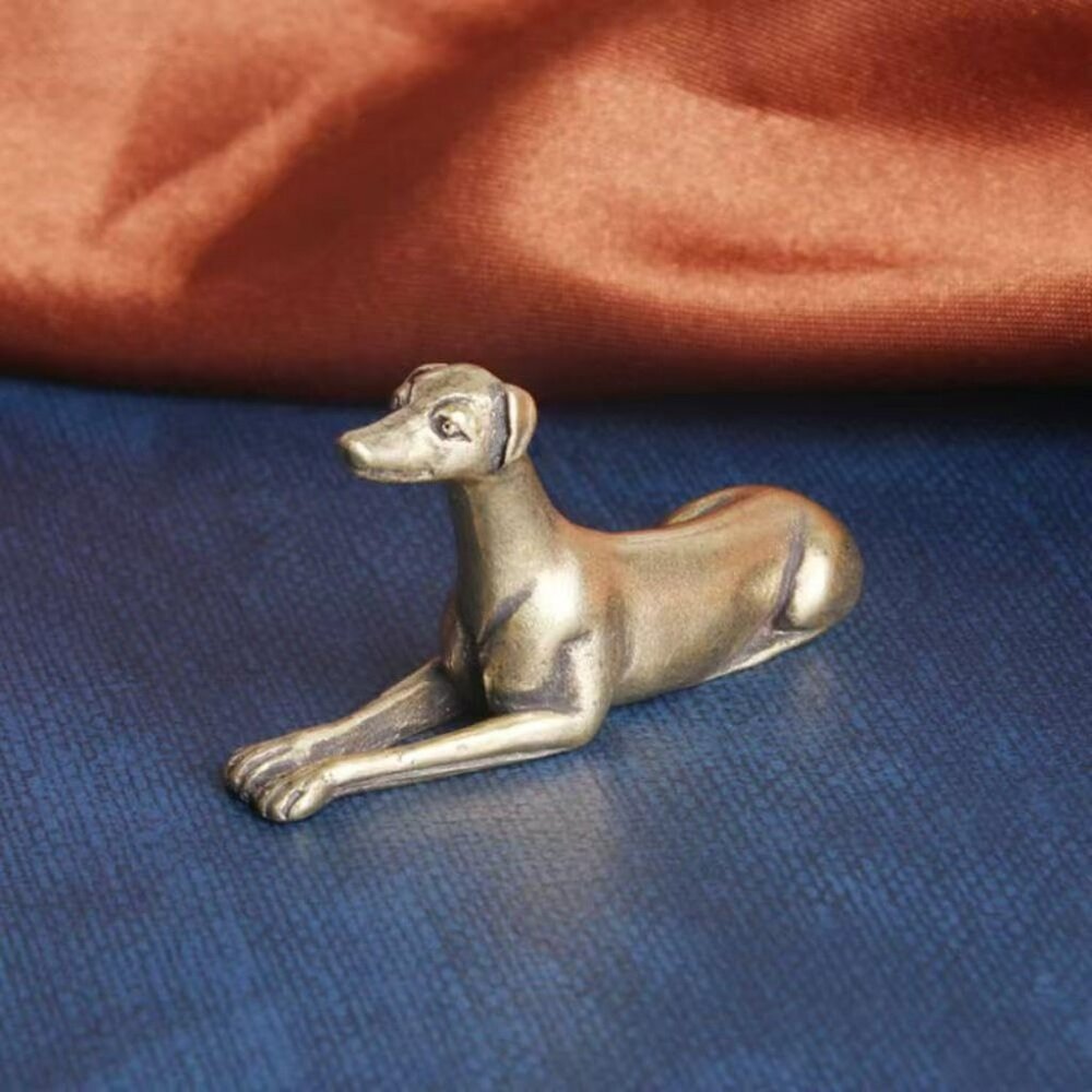 Little Solid Brass Dog Figure Paperweight‎ Greyhound